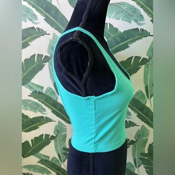 Adidas Originals Adicolor Essentials Rib Tank Top Green Women Small - Picture 8 of 9